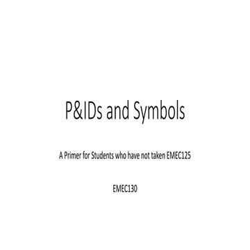 EMEC130 P&ID Symbol Primer