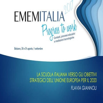 La scuola italiana verso gli obiettivi strategici dell'unione europea per il ...
