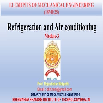 EME Module 3 REFRIGERATION AND AIR CONDITIONING  PART-1 