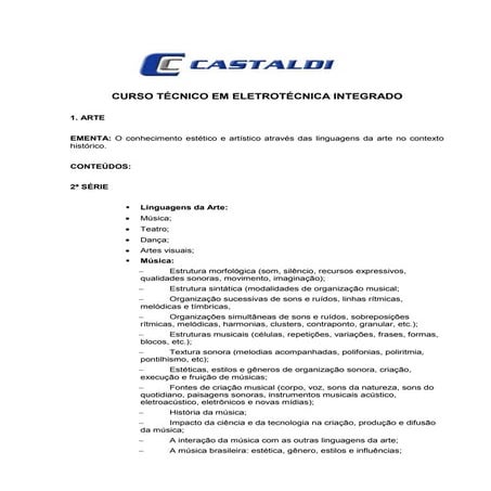 Ementa eletrotécnica integrado