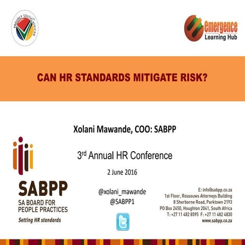 Can HR Standards Mitigate Risk?
