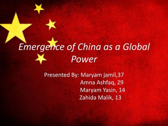 The emergence of china | PPTX | Currencies | Economy