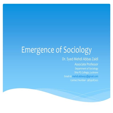 Emergence of sociology