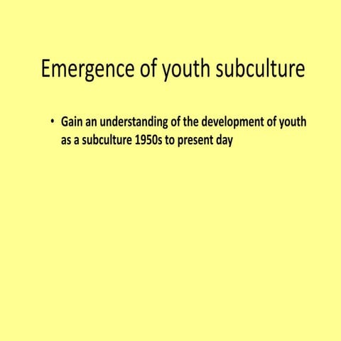 Emergence of youth subculture 2015 (1)