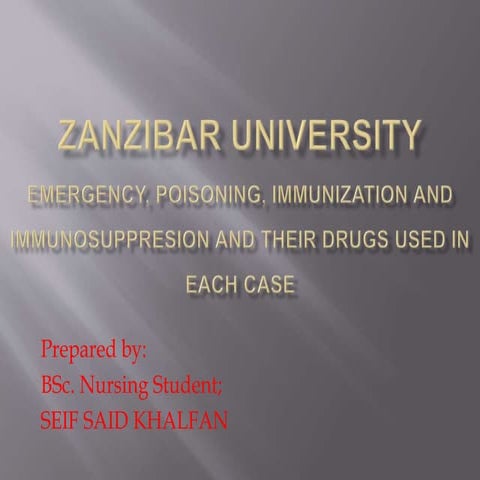 Emergency,Poisoning, Immunization and Immunosuppresion