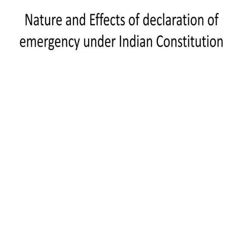 Emergency provision under Indian constitution 