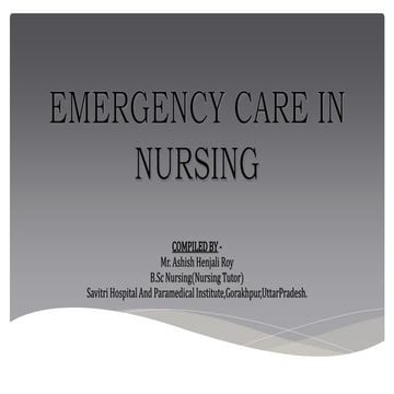 Emergency Care in Nursing 