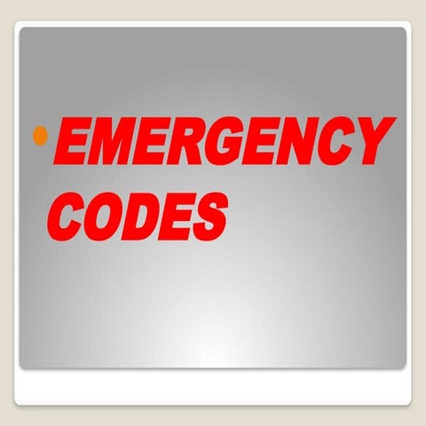Comprehensive Guide to Hospital Emergency Codes and Protocols | PPTX