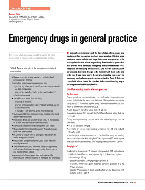 Emergency Drug Dose Chart Veterinary