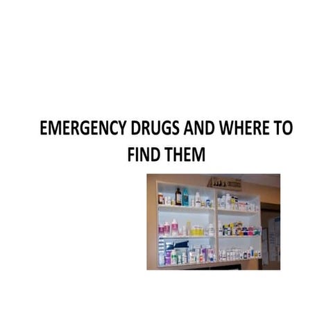 Emergency drugs and where to find them