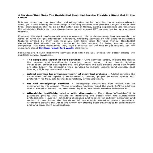 lighting contractor fort worth