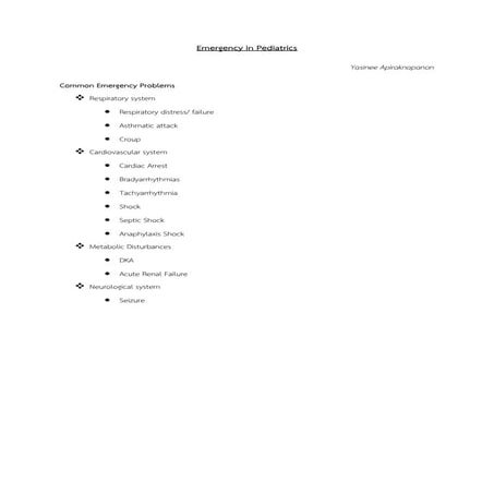 Emergency in pediatrics | PDF