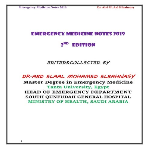 Emergency Medicine Notes 2019