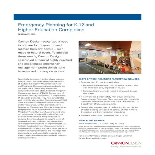 Emergency Planning and Fire Safety | PDF