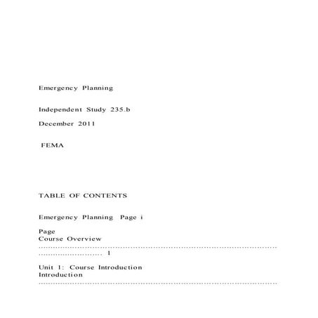 Emergency planning  independent study 235.b  