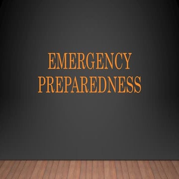 Emergency preparedness