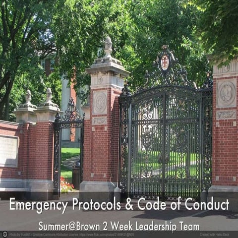 Emergency Protocols & Code of Conduct
