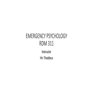 EMERGENCY PSYCHOLOGY for nursing students