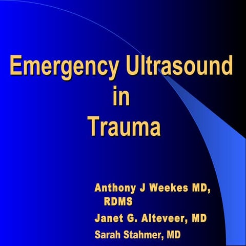 Emergency Ultrasound In Trauma