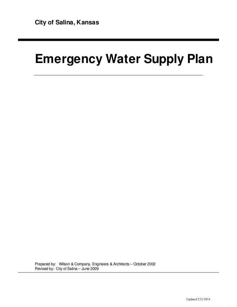City of SalinaEmergency Water Supply Plan