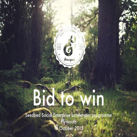 Bid to Win workshop for Seedbed - October 2015