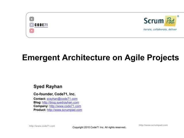 Emergent architecture- a casestudy TREDS