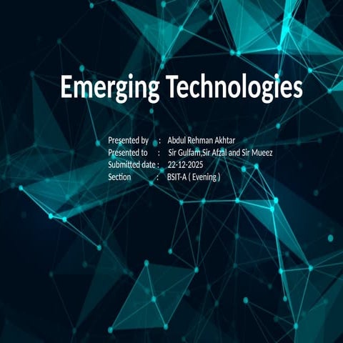Comprehensive Overview of Emerging Technologies with Focus on ...