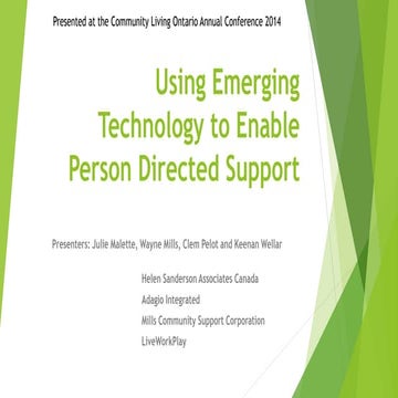 Emerging Technology: Presentation to Community Living Ontario Annual Conference 2014