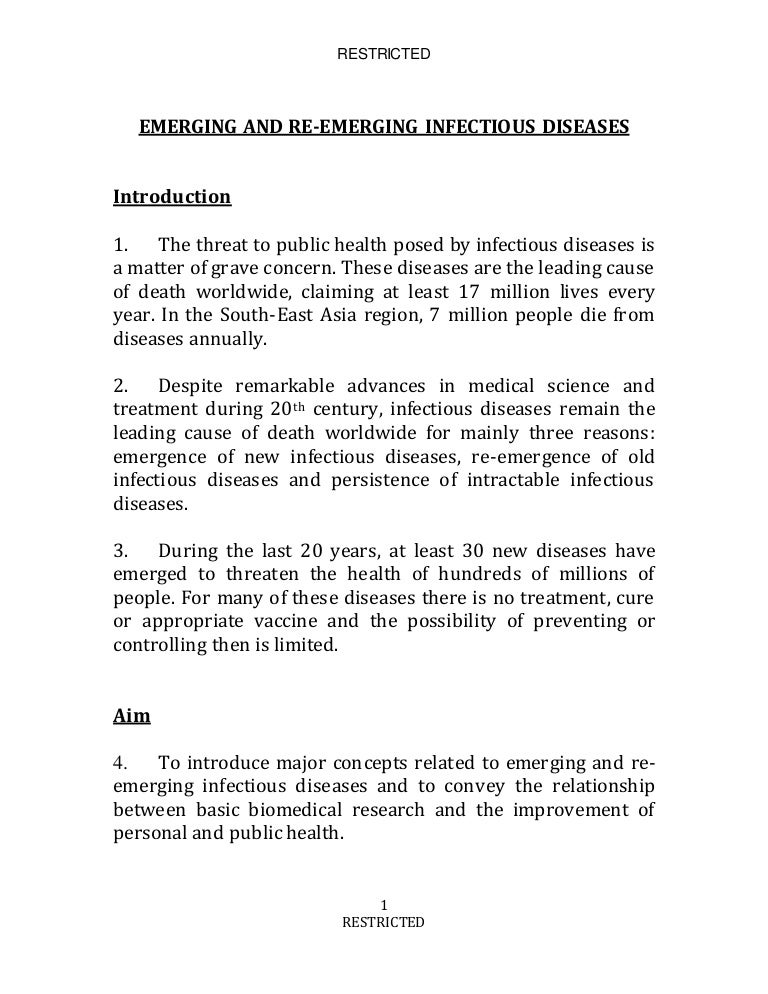 Emerging and re emerging infectious diseases