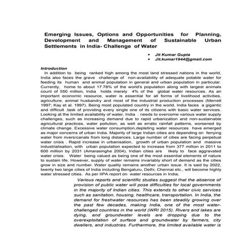 Emerging challenges in urban India- Water.docx