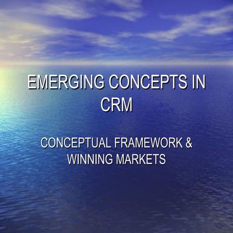 Emerging concerts in crm