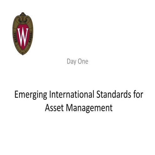 Emerging international standards on asset asset management