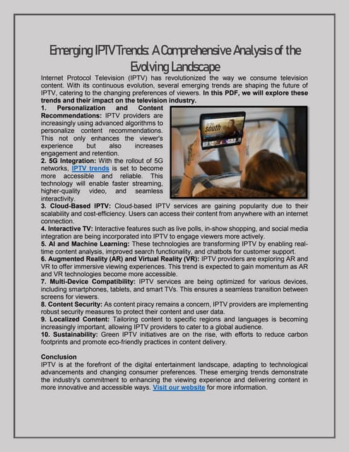 Emerging IPTV Trends- A Comprehensive Analysis of the Evolving 