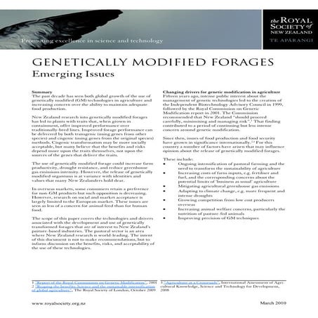 Emerging Issues Paper   Genetically Modified Forages