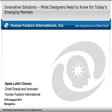 Emerging Markets and User Research - Apala Chavan