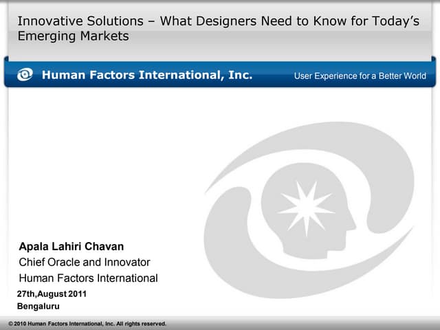 Emerging Markets and User Research - Apala Chavan