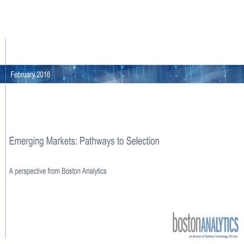 Emerging Markets Pathways To Selection Pdf