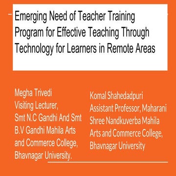 Emerging need of teacher training for online teaching through technology for ...