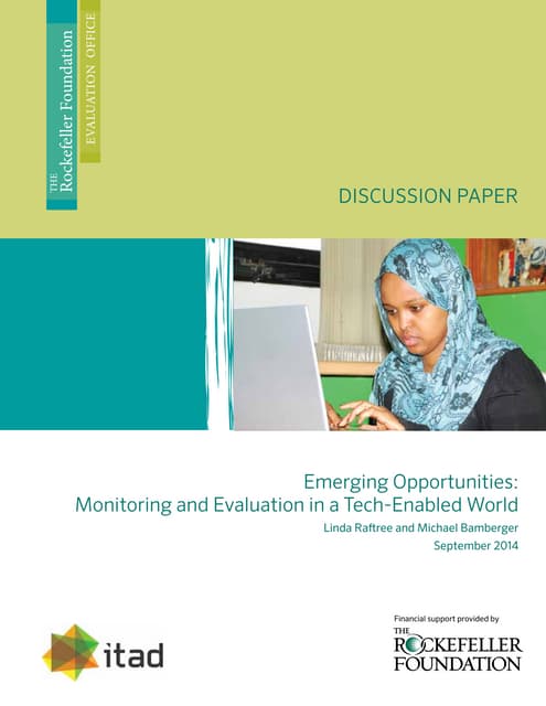 Emerging Opportunities: Monitoring and Evaluation in a Tech-Enabled World