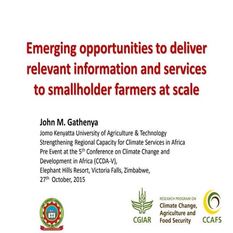Emerging opportunities to deliver cis to smallholder farmers in africa
