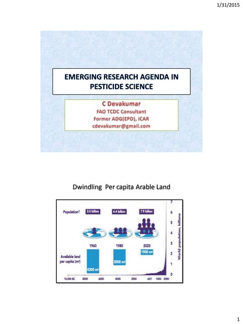 Emerging research agenda in pesticide science