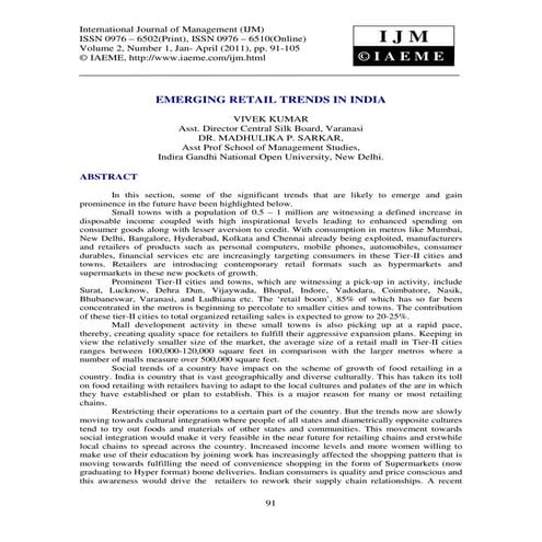 Emerging retail trends in india