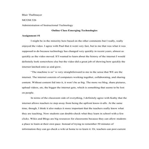 Emerging Technologies Assignments