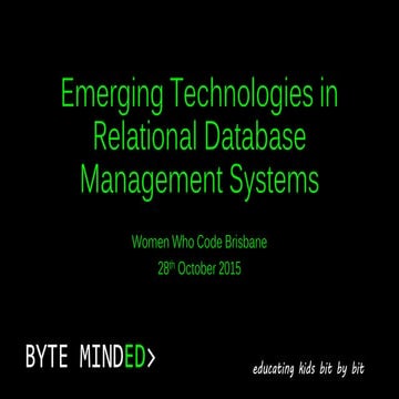 Emerging Technologies in RDBMSs | PPT