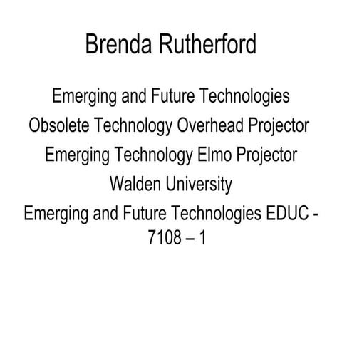 Emerging technology multimedia presentation