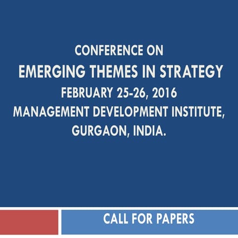 Call For Papers : Emerging themes in strategy