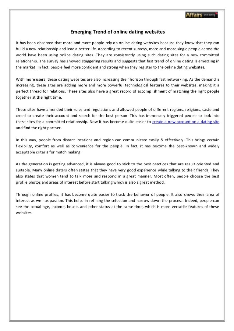 trend online dating