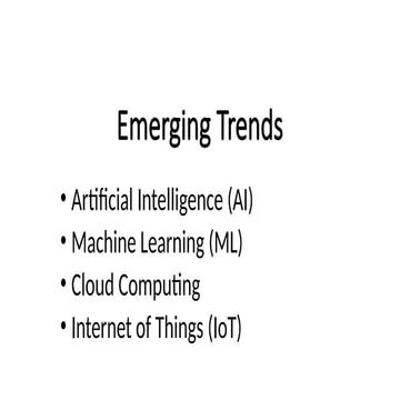Emerging Trends On Artificial Intelligence with Machine Learning, Internet of...