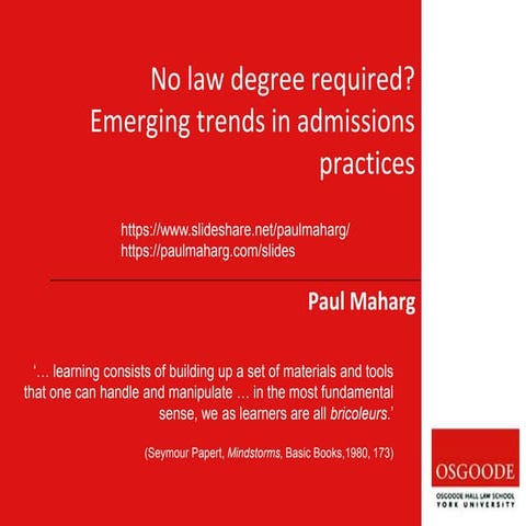 Emerging trends in admissions practices