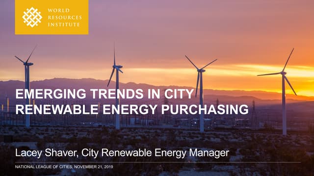Emerging Trends in City Renewable Energy Purchasing